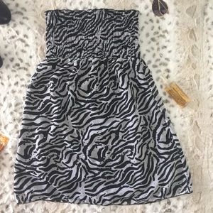 •Reversible Mini Zebra Dress and Mini Black Dress•